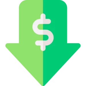 Flecha verde con signo de pesos