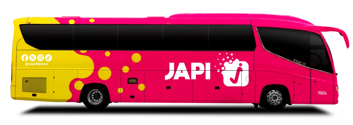 Autobús de Japi en tono amarillo