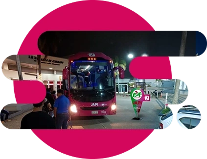 autobús JAPI estacionado en terminal